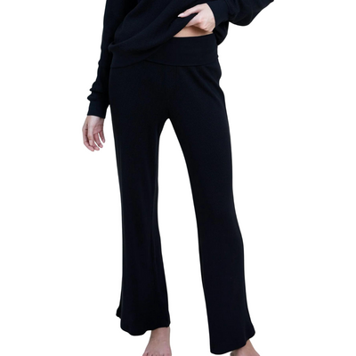 Model wearing Telluride pant in color black