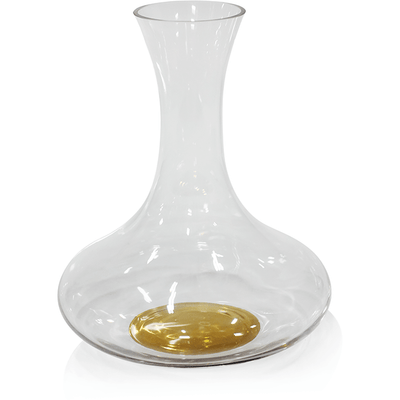 Bevis 9.75" Tall Wine Glass Decanter with Gold Base - MARCUS