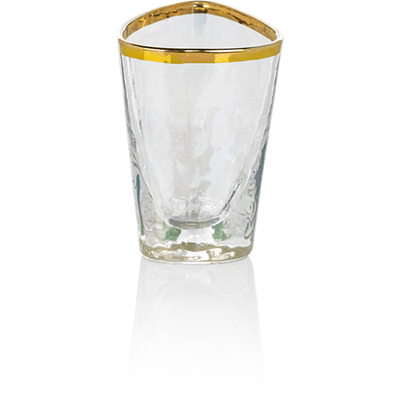 Kampari Triangular Shot Glasses with Gold Rim, Set of 6 - MARCUS