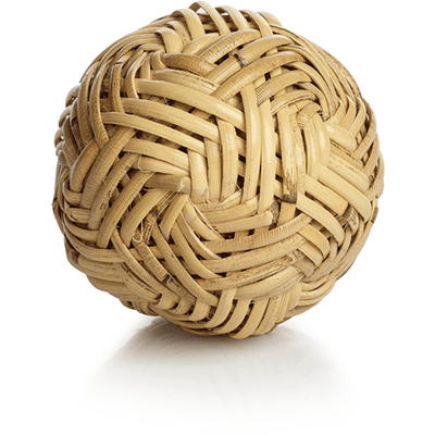 4" Diameter Rattan Fill Decorative Balls, Set of 4 - MARCUS