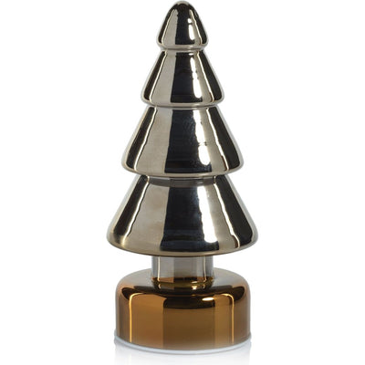 Nahara Silver LED Glass Pine Tabletop Tree on Gold Base