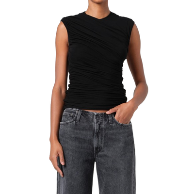 AGOLDE ESTER TWIST TANK IN BLACK