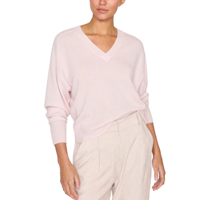 brochu walker leia vee sweater in rose quartz
