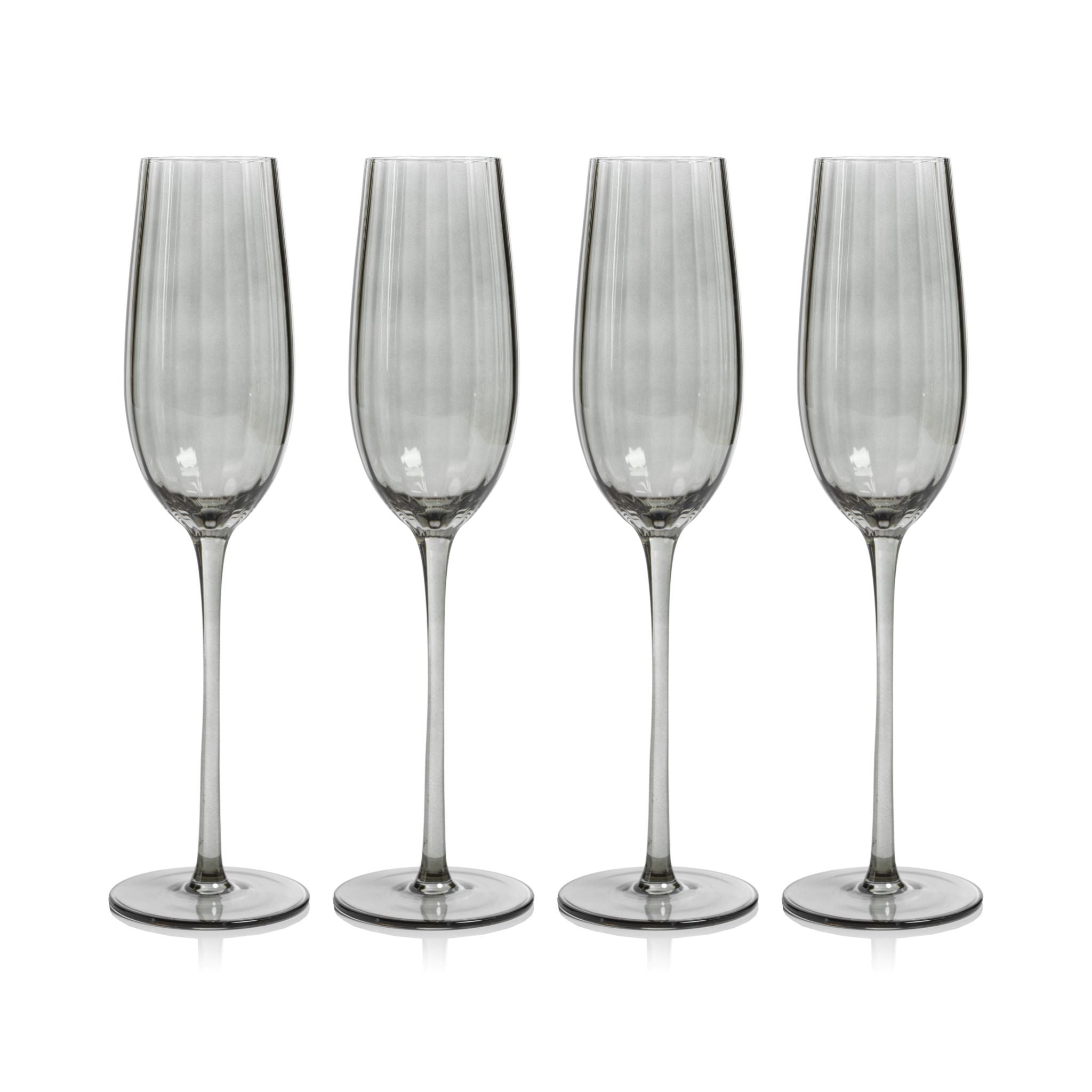 Clear Malden Optic Martini Glasses, Set of 4 by Zodax