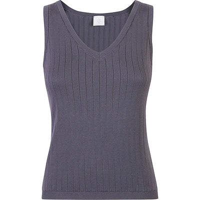 ELEVENTY KNIT SLEEVELESS TOP IN SMOKE MELANGE