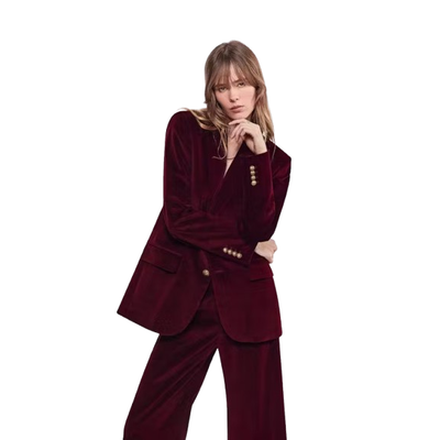 FRAME EVERYDAY VELVET BLAZER IN WINE