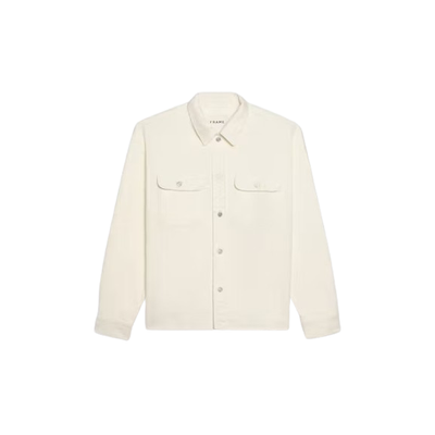 FRAME TEXTURED TERRY OVERSHIRT IN OFF WHITE