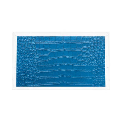 Crocodile Kyoto Blue Acrylic Vanity Tray 12.25X7.75 - nicolettemayer.com