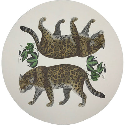 Leopard Seeing Double White 16" Round Pebble Placemat, Set Of 4 - nicolettemayer.com