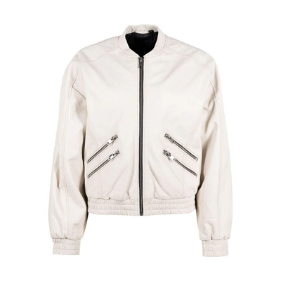 MAURITUS HARIET LEATHER JACKET IN WHITE