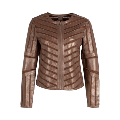 MAURITIUS YULA RF LEATHER JACKET IN COPPER