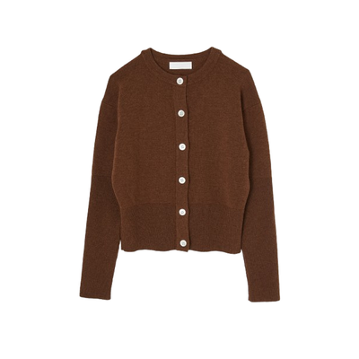 MOUSSY VINTAGE COMPACT CARDIGAN IN BROWN