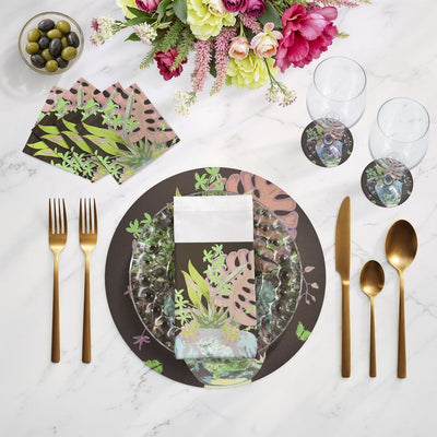 Monkey Large Jungle Chocolatte Lime Vegan Leather Round Pebble Placemat - nicolettemayer.com
