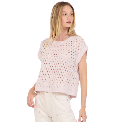 ONE GREY DAY MALIN CASHMERE TOP IN SHELL