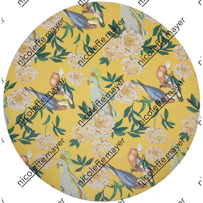 Peony Inspira Goldenrod 16" Round Pebble Placemat, Set Of 4 - nicolettemayer.com