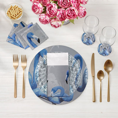 Palm Springs Beverley Vegan Leather Round Pebble Placemat - nicolettemayer.com