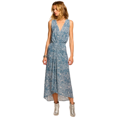 RAMY BROOK YUKA DRESS IN CHAMBRAY BURNOUT