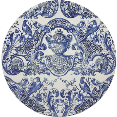 ROYAL DELFT WILLIAM AND MARY BLUE 16" ROUND PEBBLE PLACEMATS, SET OF 4 - nicolettemayer.com