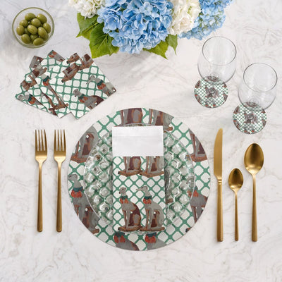 Regal Greyhound Marion Vegan Leather Round Pebble Placemat - nicolettemayer.com