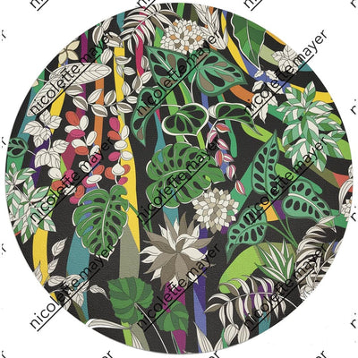 Sabi Jungle Black 16" Pebble Placemat, Set Of 4 - nicolettemayer.com