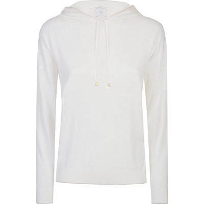 eleventy sweater hoodie in white beige