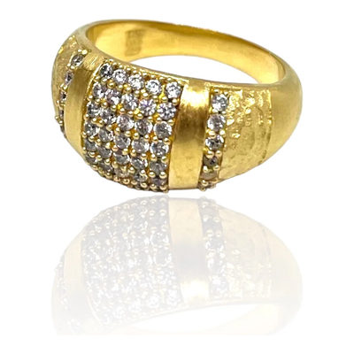 TAT2 GOLD PAVE COCKTAIL RING 