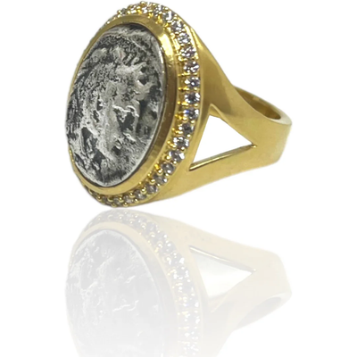 TAT2 MIXED METAL MONTEA COIN RING