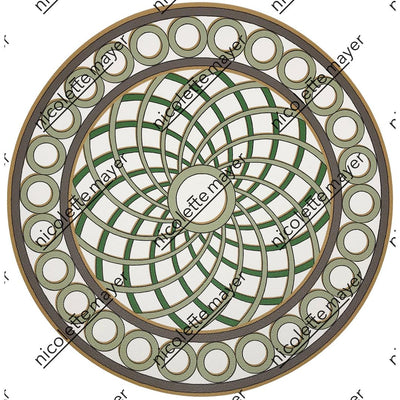 Timothy Corrigan Treillage Gold 16" Round Pebble Placemats, Set Of 4 - nicolettemayer.com