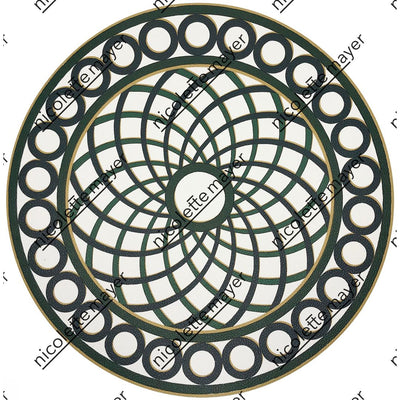 Timothy Corrigan Treillage Green 16" Round Pebble Placemats, Set Of 4 - nicolettemayer.com