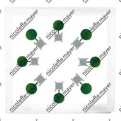 Timothy Corrigan Topiary Radial XL 18 X 18" Acrylic Tray - nicolettemayer.com