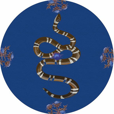 Thistle-And-Snake-Blue-16"-Round-Pebble-Placemat-Set-of-4 - nicolettemayer.com