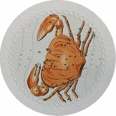 Zodiac Cancer White 16" Round Pebble Placemat Set of 4 - nicolettemayer.com