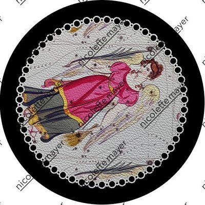 Zodiac Virgo Black 16" Round Pebble Placemat Set of 4 - nicolettemayer.com