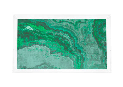 Agate Malachite Acrylic Vanity Tray 12.25X7.75 - nicolettemayer.com