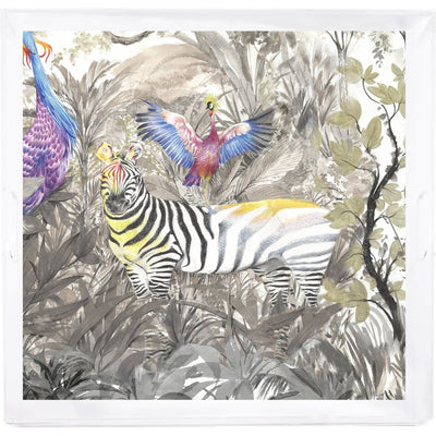 ARCADIA ZEBRA 18X18 ACRYLIC TRAY - nicolettemayer.com