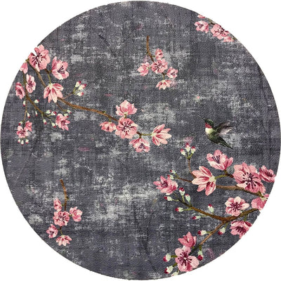 Blossom Fantasia Charcoal 16 Round Pebble Placemats, Set Of 4 - nicolettemayer.com