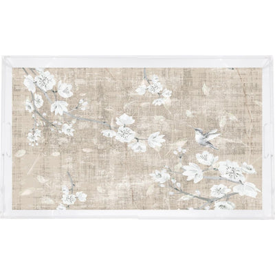 BLOSSOM FANTASIA French Gray 22.5X14.5 ACRYLIC TRAY - nicolettemayer.com