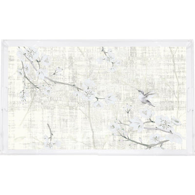 BLOSSOM FANTASIA Ivory 22.5X14.5 ACRYLIC TRAY - nicolettemayer.com