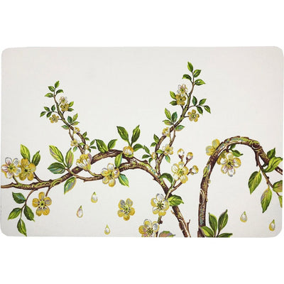 Cherry Blossom Yellow 17.5 Rectangle Pebble Placemat, Set Of 4 - nicolettemayer.com