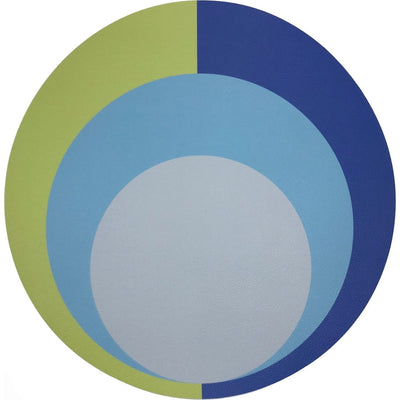 Colorblock Acid Green Blue 16 Round Pebble Placemat, Set Of 4 - nicolettemayer.com