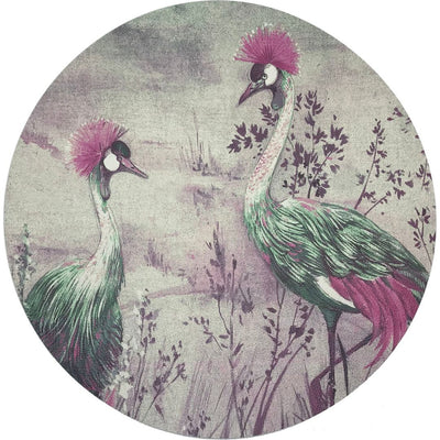 Crested Crane Canovas 16" Round Pebble Placemat, Set Of 4 - nicolettemayer.com