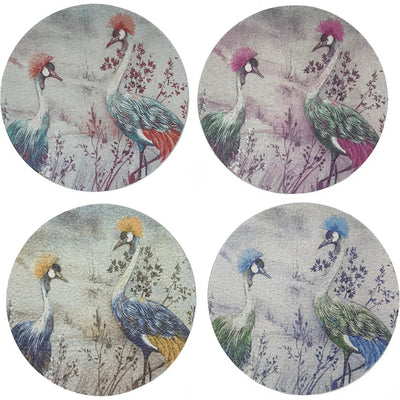 CRESTED CRANE COASTER SET OF 4 - nicolettemayer.com