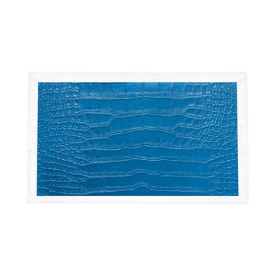 Crocodile Kyoto Blue Acrylic Rectangle Tray - nicolettemayer.com
