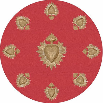 Ex Vote Crimson 16" Round Pebble Placemat Set of 4 - nicolettemayer.com