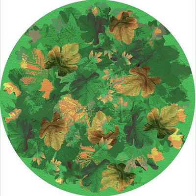 Fallen Leaves Green 16" Round Pebble Placemat Set of 4 - nicolettemayer.com