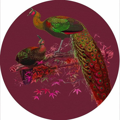 Family Pheasants Pinot 16" Round Pebble Placemat Set of 4 - nicolettemayer.com