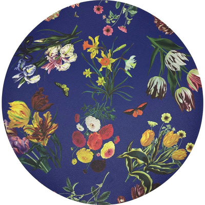 Flora Fauna Blue 16" Round Pebble Placemat, Set Of 4 - nicolettemayer.com