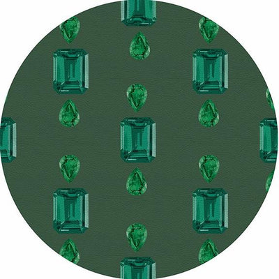 Gem Emeralds Evergreen 16" Round Pebble Placemat Set of 4 - nicolettemayer.com