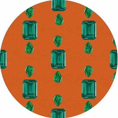 Gem Emeralds Orange 16" Round Pebble Placemat Set of 4 - nicolettemayer.com