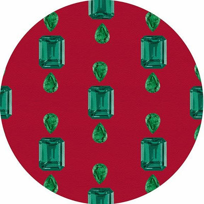 Gem Emeralds Red 16" Round Pebble Placemat Set of 4 - nicolettemayer.com